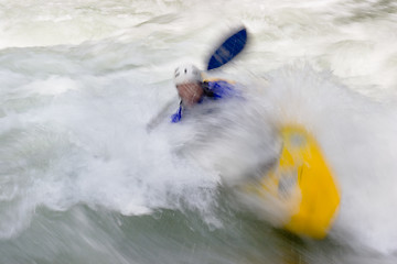 Image showing Kayaker in whitewater rapids