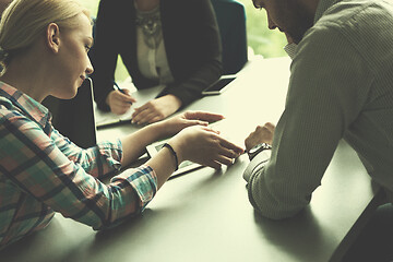 Image showing Business Team At A Meeting at modern office building