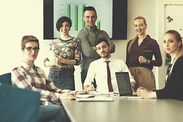 Image showing portrait of business people group at modern office meeting room