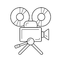 Image showing Video camera line icon.