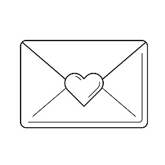 Image showing Love letter vector line icon.