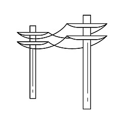 Image showing Electric tower vector line icon.