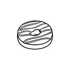 Image showing Doughnut hand drawn sketch icon.