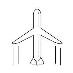 Image showing Cargo airplane vector line icon.