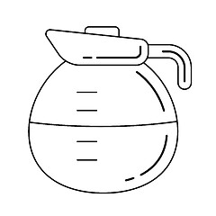 Image showing Coffee pot vector line icon.