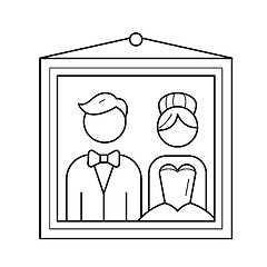 Image showing Wedding picture vector line icon.