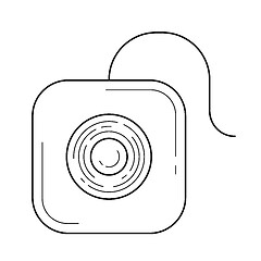 Image showing Dental floss line icon.