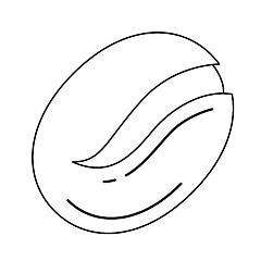 Image showing Coffee bean vector line icon.