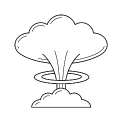 Image showing Nuclear explosion vector line icon.