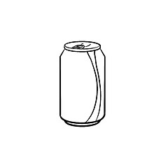 Image showing Soda pop can hand drawn sketch icon.