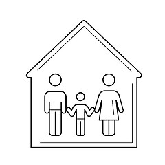 Image showing Family house vector line icon.