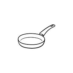 Image showing Frying pan hand drawn sketch icon.