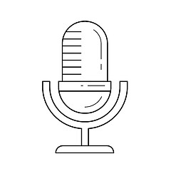 Image showing Radio microphone line icon.