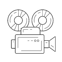 Image showing Video camera line icon.