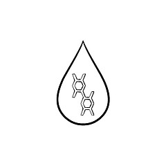 Image showing Lubricant drop hand drawn sketch icon.