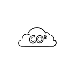 Image showing CO2 cloud hand drawn sketch icon.