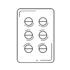 Image showing Pills box line icon.