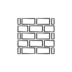 Image showing Brickwall hand drawn sketch icon.