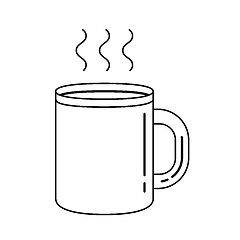 Image showing Mug of hot drink vector line icon.