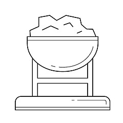 Image showing Coal trolley vector line icon.