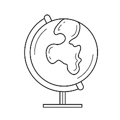 Image showing World globe vector line icon.