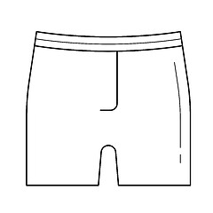 Image showing Boxer underpants vector line icon.