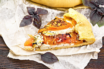 Image showing Galeta with tomato and cheese on table