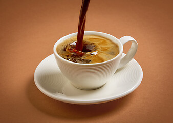 Image showing cup of pouring coffee