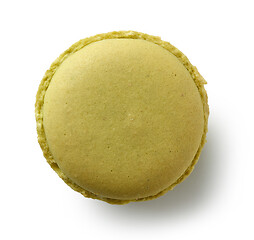 Image showing pistachio macaroon on white background