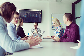 Image showing Business Team At A Meeting at modern office building