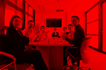 Image showing Group of young people meeting in startup office