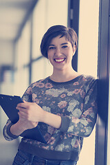 Image showing portrait of business woman in casual clothes at startup office