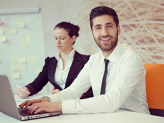 Image showing portrait of young modern arab business man  at office