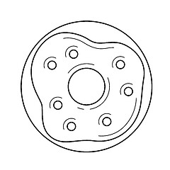 Image showing Doughnut vector line icon.