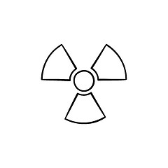 Image showing Radioactive sign hand drawn sketch icon.