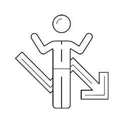 Image showing Businessman having business problem line icon.