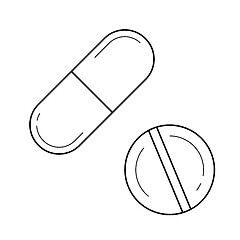 Image showing Medication pills line icon.
