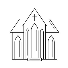 Image showing Church vector line icon.