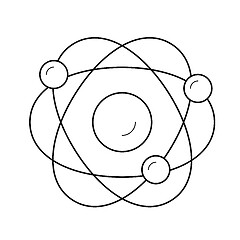 Image showing Electronic atom vector line icon.