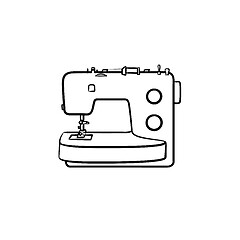 Image showing Sewing-machine hand drawn sketch icon.