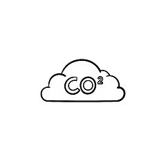 Image showing CO2 cloud hand drawn sketch icon.
