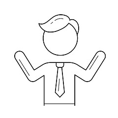 Image showing Excited businessman vector line icon.