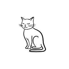 Image showing Cat hand drawn sketch icon.