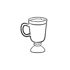 Image showing Coffee latte hand drawn sketch icon.