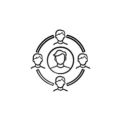 Image showing Family circle hand drawn sketch icon.