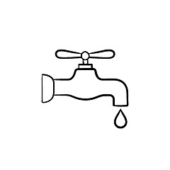 Image showing Water pipe with clean drop drawn sketch icon.