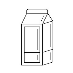 Image showing Carton box of milk vector line icon.