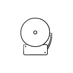 Image showing Fire alarm hand drawn sketch icon.