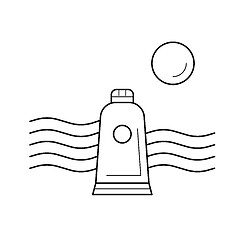 Image showing Tidal energy vector line icon.