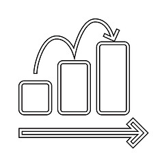 Image showing Growing bar chart vector line icon.